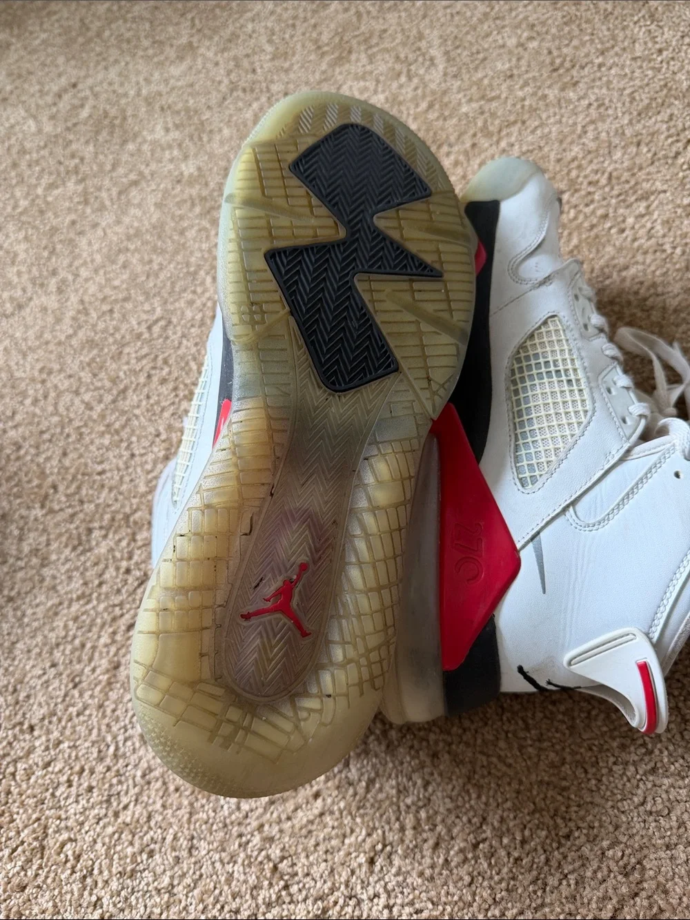 Jordan Men’s MARS 270 White and Fire Red High-Top Sneakers